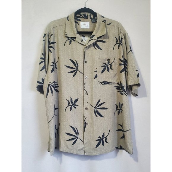 Paradise By Axis Men XL 100% Silk Hawaiian Short Sleeve Button Down Shirt - Picture 1 of 11